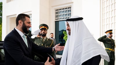 Sheikh Mohamed and Mr Al Shara discussed ways to enhance co-operation between their countries and exchanged views on regional developments