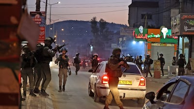 Israeli security forces conduct an operation in the occupied West Bank city of Nablus on December 2. AFP
