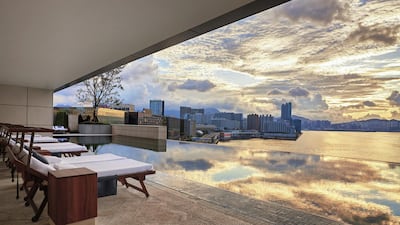 The Asaya pool looking out at the harbour