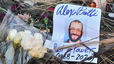 A makeshift memorial to Alex Pretti near where he was shot dead by federal immigration agents in Minneapolis, Minnesota. AFP
