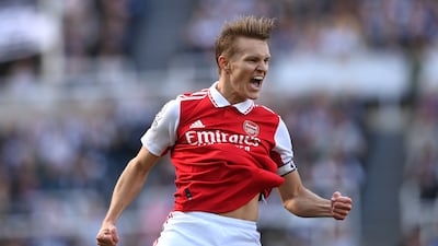 =7) Martin Odegaard (Arsenal) 15 goals in 37 matches; seven assists; minutes per goal 210. Getty