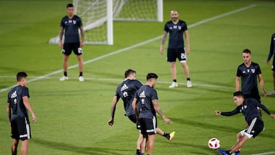 River Plate's players train in Al Ain on Monday ahead of their Fifa Club World Cup semi-final with Al Ain. EPA