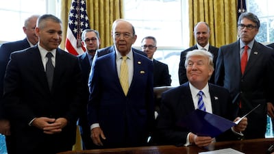 President Trump signs permit for TransCanada 's Keystone XL oil pipeline. Reuters