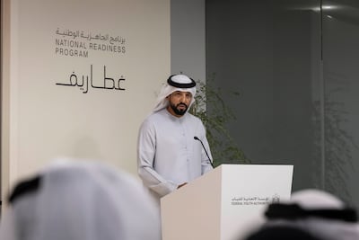 Dr Sultan Al Neyadi, Minister of State for Youth Affairs, at the launch of the initiative. Antonie Robertson / The National