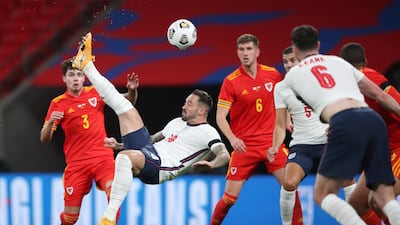 England's Danny Ings scores their third goal against Wales during their friendly international at Wembley on Thursday, October 8. Reuters