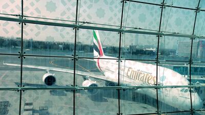 An Emirates Airline Airbus A380 aircraft at concourse A. Bloomberg
