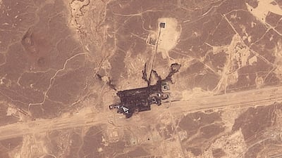 A satellite image shows damage on part of Saudi Arabia's East-West pipeline. Reuters