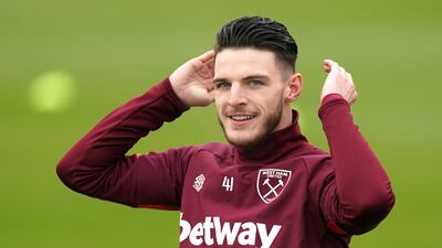 West Ham United midfielder Declan Rice. PA