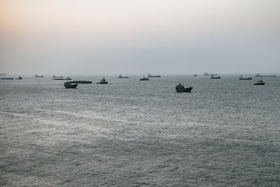 Crude oil tankers, bulk carriers and vessels sit anchored around Qaboos Port on June 22, 2026 in Muscat, Oman. Getty Images