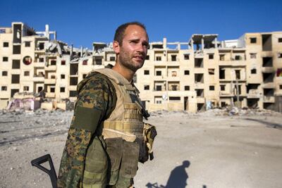 British volunteer fighter 'Macer Gifford' in Raqqa, Syria on August 19, 2017. Rick Findler / Getty Images