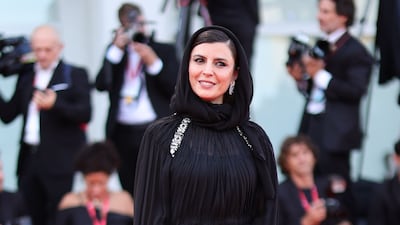 Jury member Leila Hatami wears a black dress and headscarf at the 'White Noise' premiere. Getty Images