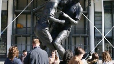 French-Algerian born artist Adel Abdessemed's sculpture immortalises the "head butt" given by French national star Zinedine Zidane to Italian player Marco Materazzi during the 2006 World Cup final in 2006. Critics say that is not the image that people should remember Zidane by.
