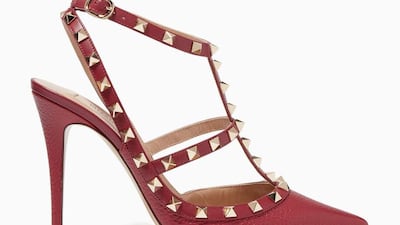 Rockstud sandals, Dh3,550, Valentino, on Ounass. Photo: Ounass