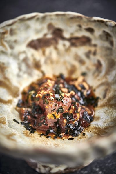 Gareth Ward's aged mackerel. Mackerel is the Welsh chef's favourite fish.