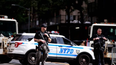 Heavy security presence around the UN headquarters in New York City. AFP