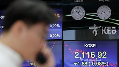 Korea Composite Stock Price Index extended losses on Friday after South Korea reported weak manufacturing data that suggested a worsening toll from trade tensions. AP