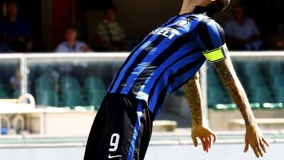 Inter Milan's Mauro Icardi reacts during their Serie A win over Chievo on Sunday in Verona. Stefano Rellandini / Reuters / September 20, 2015