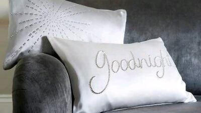 Gingerlily silk cushions with Swarovski elements are made without bleach or chemicals. Courtesy of Gingerlily