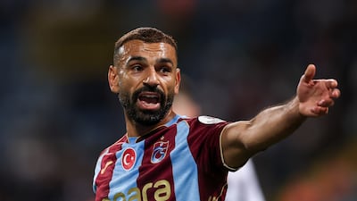 Mohamed Salah of Trabzonspor during the Turkish Super Lig match against Kasimpasa at the Recep Tayyip Erdogan Stadium in Istanbul. Getty Images