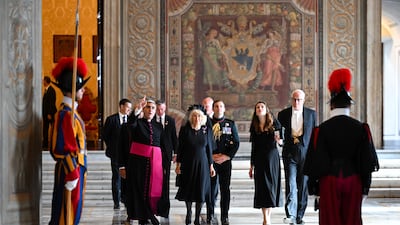 Queen Camilla in the Pauline Chapel. Getty Images