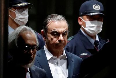 Carlos Ghosn leaves the Tokyo Detention House in April 2019. Reuters