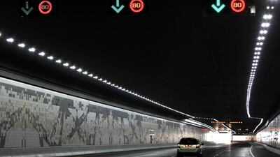 The Sheikh Zayed Tunnel has just won a prestigous award for infrastructure. The 2.4 kilometre tunnel and 1.8km open section has greatly eased traffic in the business centre by diverting through vehicles. Ravindranath K / The National