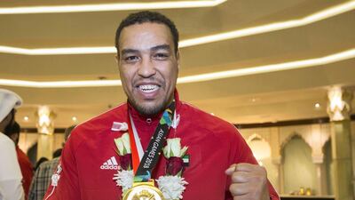 Faisal Al Ketbi, pictured with his Asian Games gold medal, will spearhead the UAE challenge at the Abu Dhabi World Pro. Leslie Pableo for The National