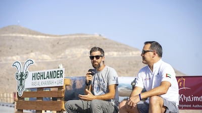 Fadi Hachicho, managing director of Highlander UAE (left) and Raki Phillips, Chief Executive Officer of Ras Al Khaimah Tourism Development Authority speak at the preview of Highlander UAE.
