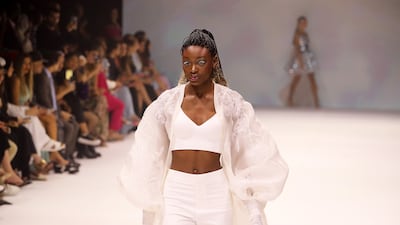 Wanting to inspire 'peace and serenity' Michael Cinco offered a show that was nearly exclusively all-white.