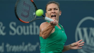 Simona Halep of Romania in action against Lesia Tsurenko of Ukraine. EPA
