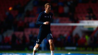 Harry Kane of Tottenham Hotspur shown warming up before his side defeated Bournemouth on Sunday in the Premier League. Jordan Mansfield / Getty Images / October 25, 2015