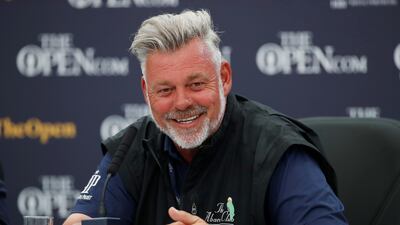 Darren Clarke, the 2011 British Open winner, addresses the media ahead of this week's British Open at Royal Portrush in Northern Ireland. Reuters