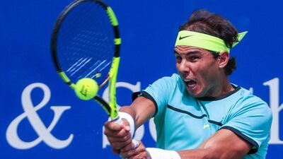 Rafael Nadal of Spain hits a return shot to Borna Coric in the Cincinnati Open last week. Tannen Maury /EPA