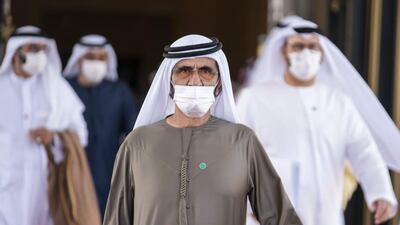 Sheikh Mohammed bin Rashid, Prime Minister and Ruler of Dubai, attends a UAE Cabinet meeting on Sunday. Courtesy: Sheikh Mohammed bin Rashid Twitter