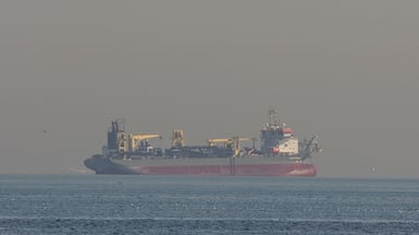 An oil tanker floats off the coast of Dubai. AFP