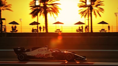 The Haas F1 Team in action during the second practice session of the Formula One Abu Dhabi Grand Prix at Yas Marina Circuit, United Arab Emirates. EPA