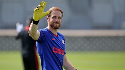 Jan Oblak attends a training session at Cerro del Espino sports complex. EPA