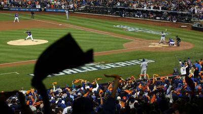 Matt Harvey #33 of the New York Mets throws a pitch to Mike Moustakas #8 of the Kansas City Royals in the fourth inning during Game Five of the 2015 World Series between the Kansas City Royals and the New York Mets at Citi Field on November 1, 2015 in the Flushing neighborhood of the Queens borough of New York City. Doug Pensinger/Getty Images/AFP