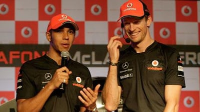 Lewis Hamilton, left, and his teammate, Jenson Button, say they still have plenty to race for in the final two races of the Formula One season.