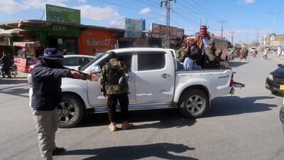 Pakistani security officials conduct checks at a roadside checkpoint in Quetta, the provincial capital of Balochistan province, Pakistan, a day after Iran said it struck two bases of the militant group Jaish Al Adl. EPA