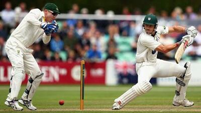 Nick Compton, right, scored a second consecutive fifty against Australia on Wednesday. Ryan Pierse / Getty Images
