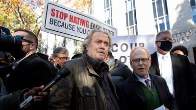 Former White House chief strategist in the Trump administration Steve Bannon surrendered to authorities after being indicted on two counts of contempt of Congress for defying the January 6 Committee. EPA