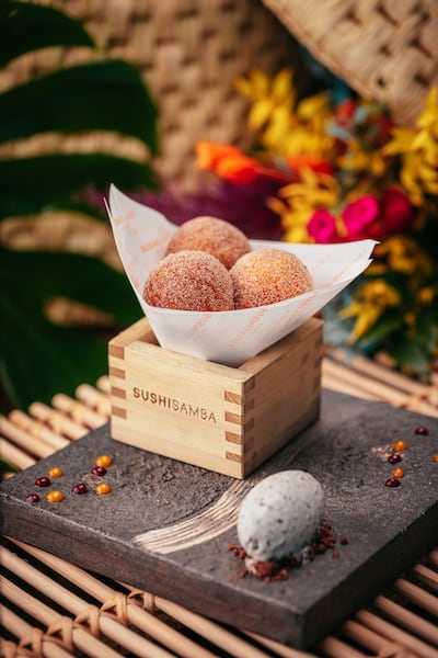 Japanese donuts at SushiSamba Abu Dhabi. Photo: SushiSamba Abu Dhabi