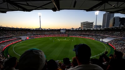 The sun sets on Day 1 of the second Ashes Test at The Gabba. PA