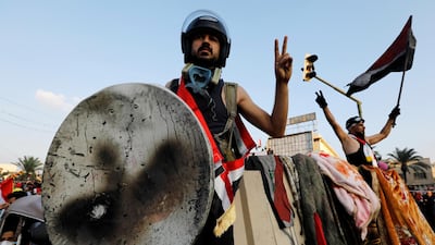 Demonstrators attend an anti-government protest in Baghdad, Iraq. Reuters