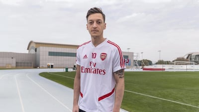 Arsenal's Mesut Ozil at the Nad Al Sheba Sports Complex in Dubai. Antonie Robertson/The National