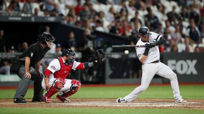 Major League Baseball - New York Yankees v Boston Red Sox - London Stadium, London, Britain - June 29, 2019 New York Yankees' Austin Romine in action. Reuters