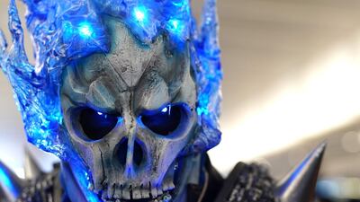 A cosplayer dressed as Ghost Rider from Marvel. AFP