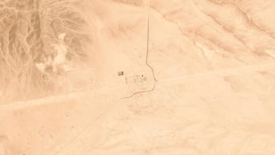 This satellite image provided by Planet Labs Inc. shows Saudi Aramco's Pumping Station No. 8 near a Duadmi, Saudi Arabia, Tuesday, May 14, 2019, after what the kingdom described as a drone attack on the facility. Planet Labs Inc. via AP