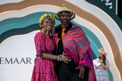Style Stakes 2026 Best Traditional Outfit winners Nelisa and Thaabe Rambina. Photo: Dubai Racing